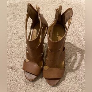 Nine West Brown Strappy Women's Heels